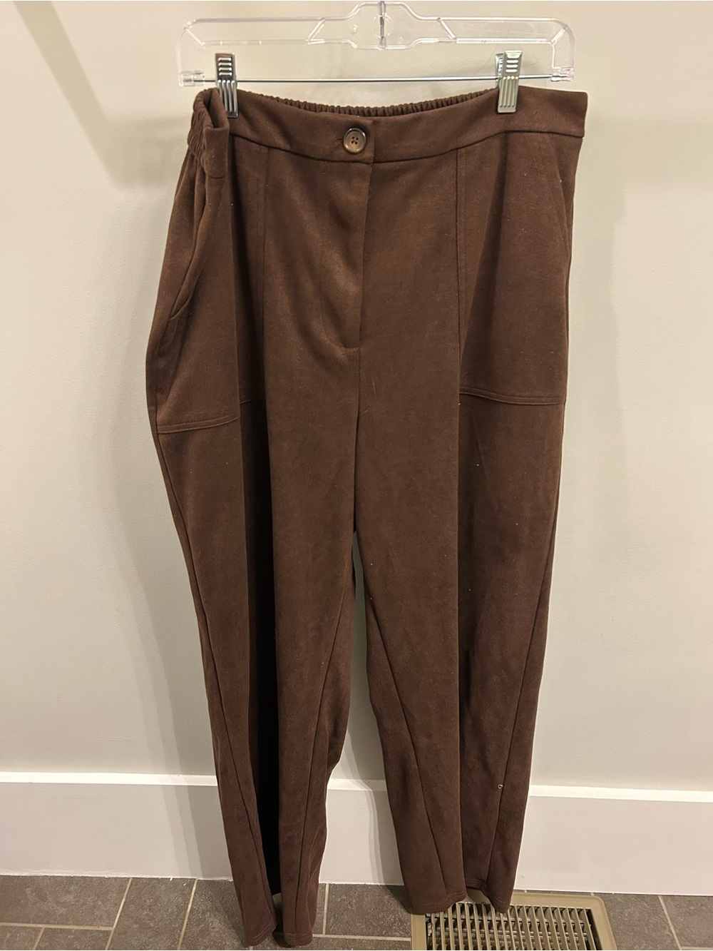 Wonderly Chocolate Brown Straight-Leg Pull-On Pants